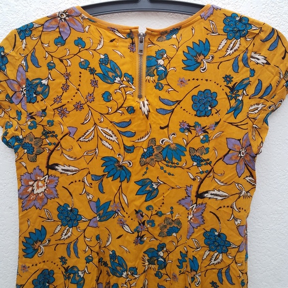 UO | Silence + Noise Mustard Floral Print Dress - Picture 4 of 4